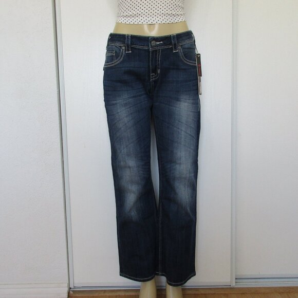 New ROCK & ROLL Cowgirl Jeans Size 32 x 30 Low Rise Boot Cut Denim - Picture 2 of 13